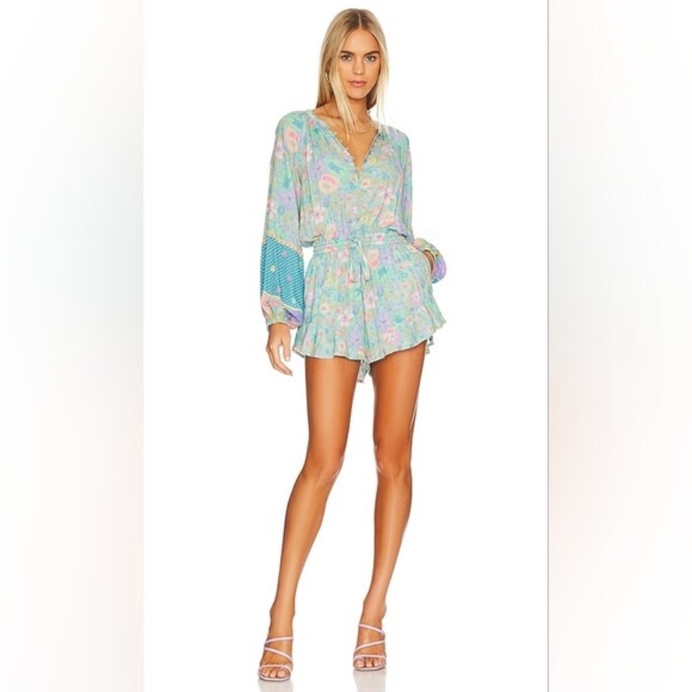 SPELL Floral Long Sleeve Romper